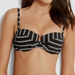 NWT Seafolly X Revolve Inka Stripe Bustier Bra in Black Stripe